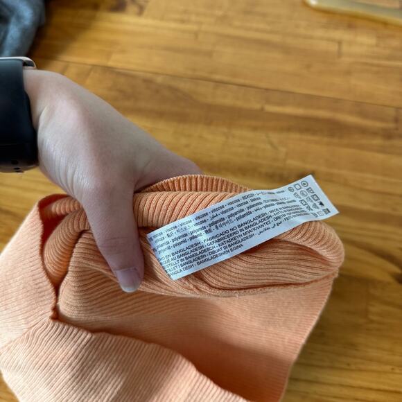 Zara Knit Cropped Square Tank Top Orange Cream Size Small - Picture 6 of 6